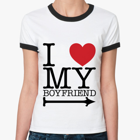 <b>Женские футболки</b> | Ringer-T | <b>I</b> love <b>my</b> boyfriend | Printdirect.